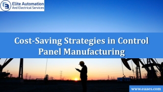 Cost-Saving Strategies in Control Panel Manufacturing