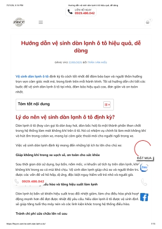 Hướng dẫn vệ sinh dàn lạnh ô tô hiệu quả, dễ dàng