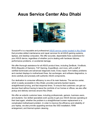 Asus Service Center Abu Dhabi