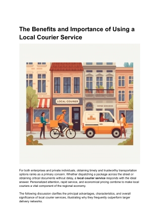 the benefits and importance of using a local