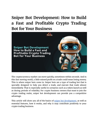 sniper bot development how to build a fast
