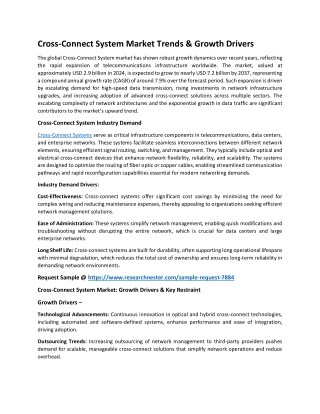 Cross-Connect System Market Size | Showing Impressive Growth by 2037