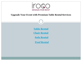 Upgrade Your Event with Premium Table Rental Services