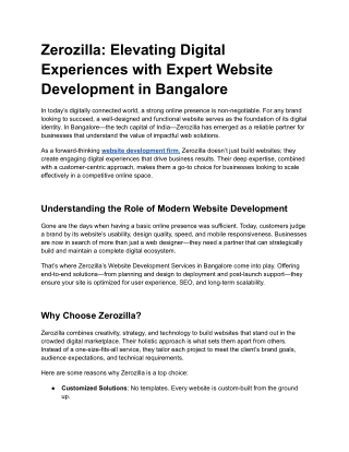Zerozilla_ Elevating Digital Experiences with Expert Website Development in Bangalore