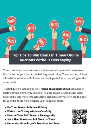 Top Tips To Win Items In Timed Online Auctions Without Overpaying