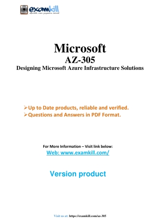AZ-305 Microsoft Azure Design Exam Free PDF Demo 2025