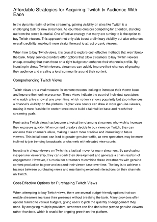 Affordable Strategies for Acquiring Twitch.tv Audience With Ease