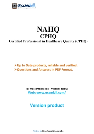 CPHQ Exam 2025 Free PDF Demo for Healthcare Quality Pros