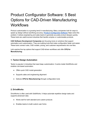Product Configurator Software_ 5 Best Options for CAD-Driven Manufacturing Workflows