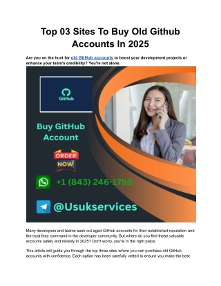 Top 03 Sites To Buy Old Github Accounts In 2025