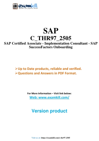 C_THR97_2505 SAP Onboarding 2H/2024 PDF Free Demo Questions