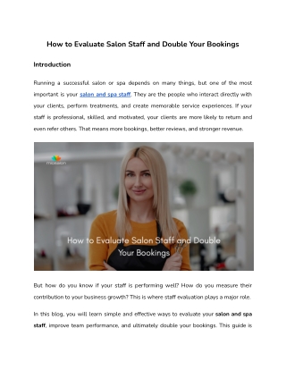 How to Evaluate Salon Staff and Double Your Bookings