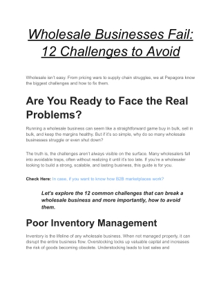 Wholesale Businesses Fail_ 12 Challenges to Avoid