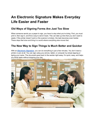 An Electronic Signature Makes Everyday Life Easier and Faster (1)