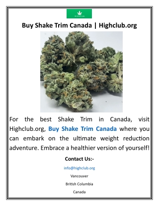 Buy Shake Trim Canada  Highclub.org