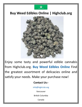 Buy Weed Edibles Online  Highclub.org