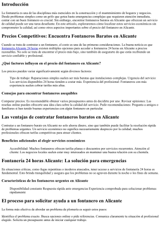 Costes Competitivos: Halla Fontaneros Asequibles en Alicante