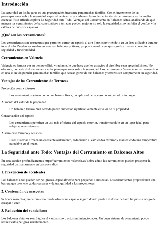 La Seguridad ante Todo: Ventajas del Cerramiento en Balcones Altos