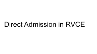 Direct Admission in RVCE 2025