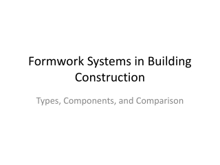 formwork systems in building construction