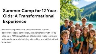 What Makes Summer Camps for 10 Year Olds Truly Worth It