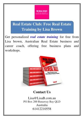 Real Estate Club: Free Real Estate Training by Lisa Brown