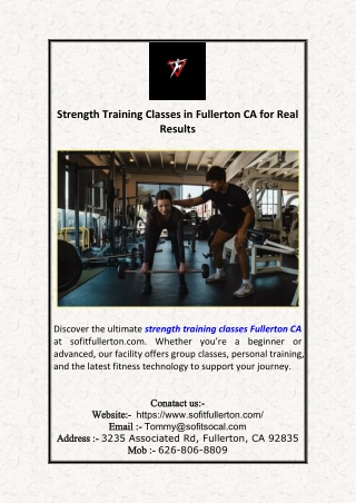 Strength Training Classes in Fullerton CA for Real Results