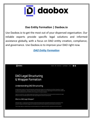 dao entity formation daobox io