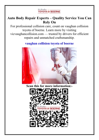 Auto Body Repair Experts – Quality Service You Can Rely On