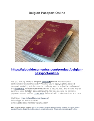 Belgian Passport Online PDF