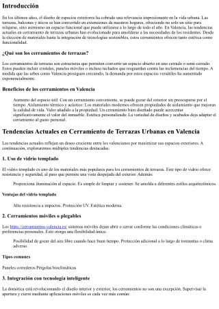 Tendencias Actuales en Cerramiento de Terrazas Urbanas en Valencia