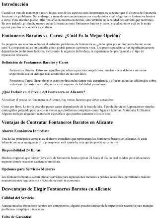 Fontaneros Baratos vs. Caros: ¿Cuál Es la Mejor Opción?
