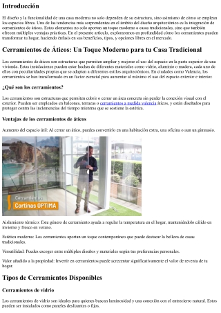 Cerramientos de Áticos: Un Toque Moderno para tu Casa Tradicional