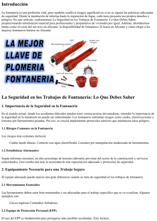 La Seguridad en los Trabajos de Fontanería: Lo Que Debes Saber