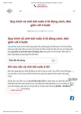 Quy trình vệ sinh két nước ô tô đúng cách, đơn giản với 4 bước