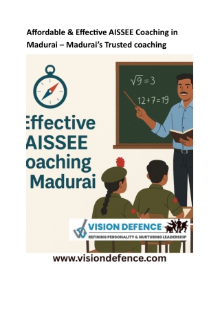 Affordable and Effective AISSEE Coaching in Madurai – Madurai’s Trusted coaching