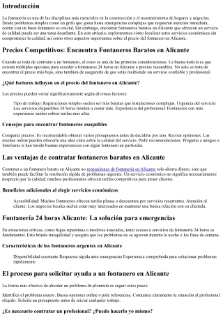 Costes Competitivos: Halla Fontaneros Asequibles en Alicante