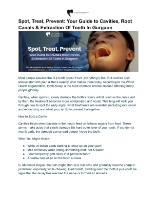 Spot, Treat, Prevent_ Your Guide to Cavities, Root Canals & Extraction Of Tooth In Gurgaon