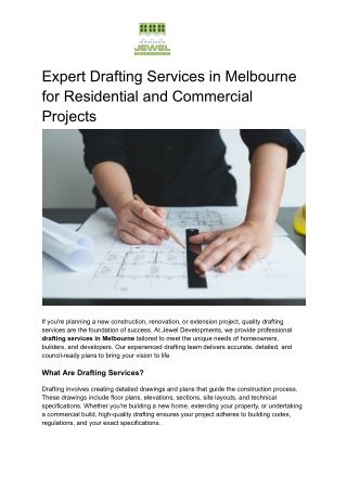 Expert Drafting Services in Melbourne for Residential and Commercial Projects