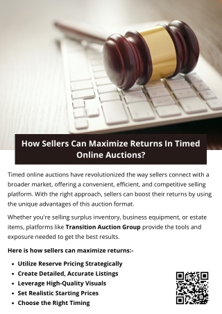How Sellers Can Maximize Returns In Timed Online Auctions?