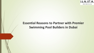 Essential Reasons to Partner with Premier Swimming Pool Builders in Dubai