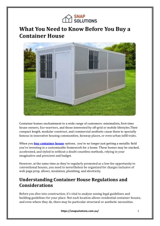 what you need to know before you buy a container