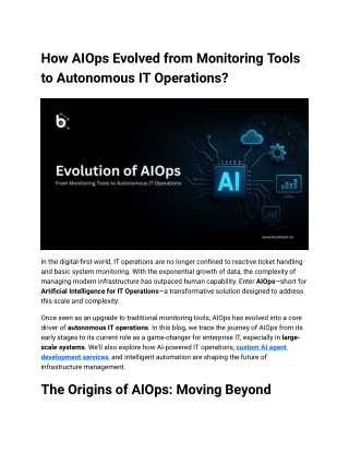 How AIOps Evolved from Monitoring Tools to Autonomous IT Operations_