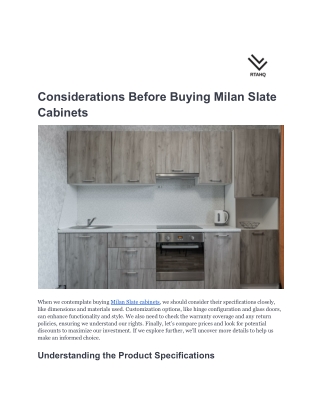 Considerations Before Buying Milan Slate Cabinets