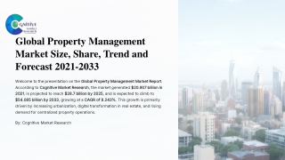 Global Property Management Market Size Share Trend and Forecast 2021 2033
