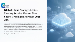 Global Cloud Storage and File Sharing Service Market Size Share Trend and Forecast 2021 2033