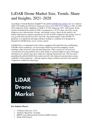 lidar drone market size trends share and insights