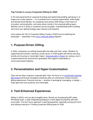 Top Trends in Luxury Corporate Gifting for 2025