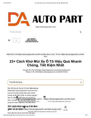 23  mẹo khử mùi xe ô tô hiệu quả nhanh chóng, tiết kiệm nhất
