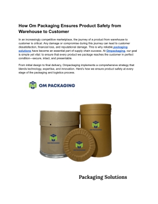 Packaging Solutions